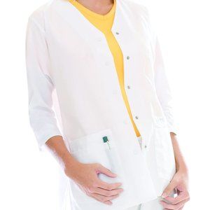 Landau Women's White 3/4 Sleeve Tunic/Jacket